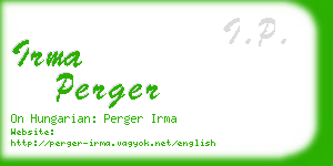 irma perger business card